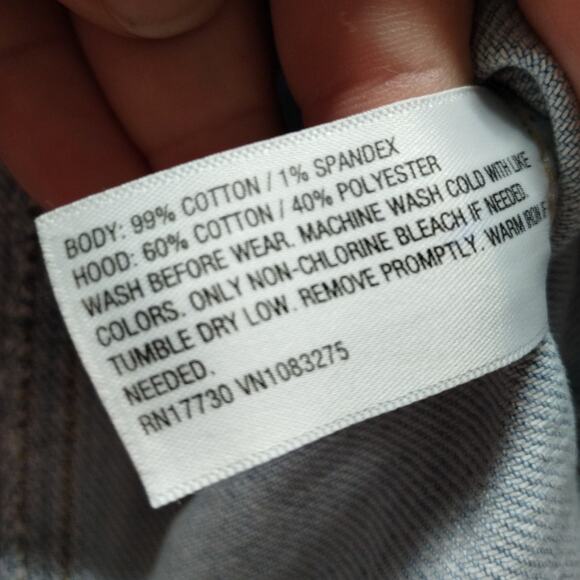 Cat & Jack Girls' Size Medium Light Wash Denim Hooded Frayed Hem Jean Jacket NWT - Picture 6 of 8